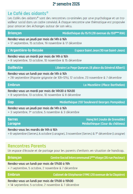 activités pour les aidants