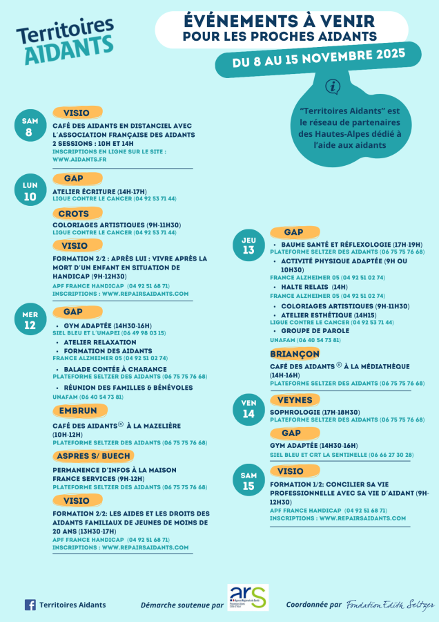 territoire des Aidants 2ème semaine de novembre 2025
