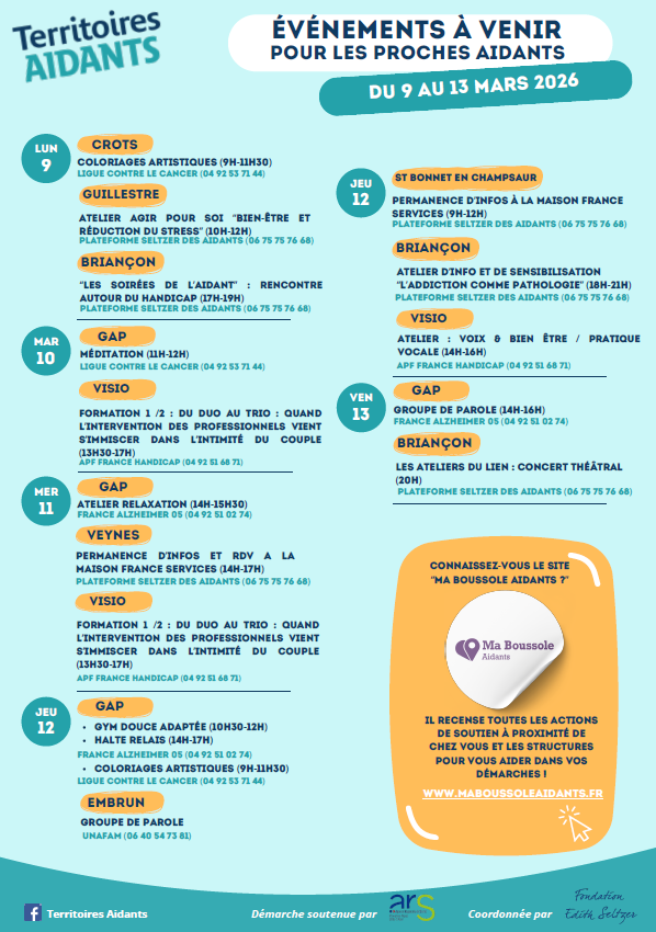 agenda des aidants mars 2026