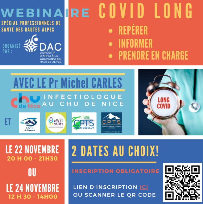 affiche webinaire Covid long 22 et 24 novembre 2022