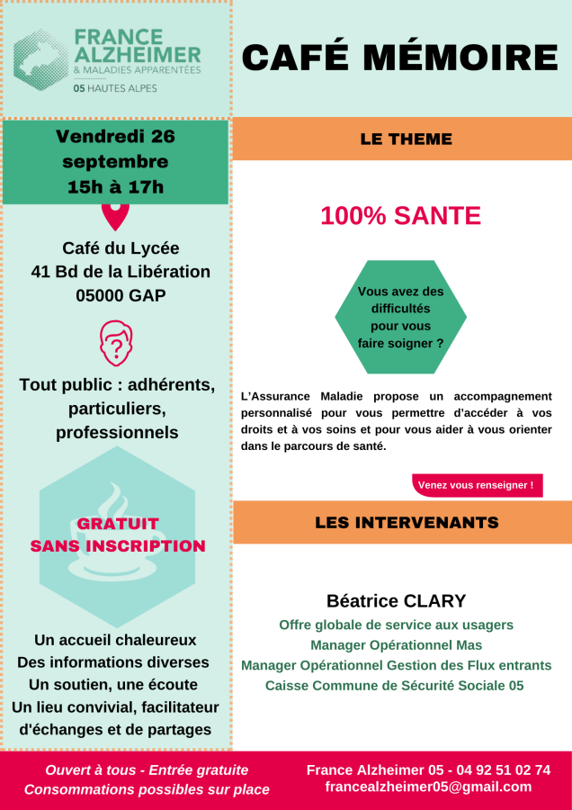 100% santé café mémoire france Alzheimer