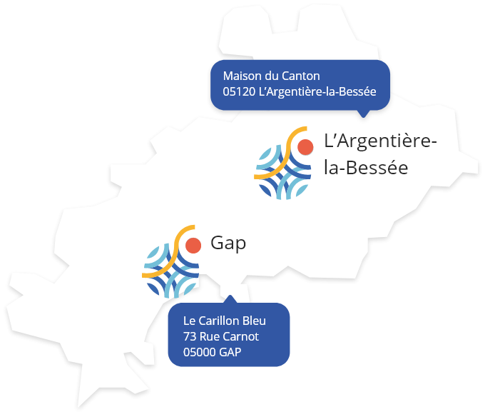 Carte des antennes du DAC 05 dans les Hautes-Alpes (région PACA)