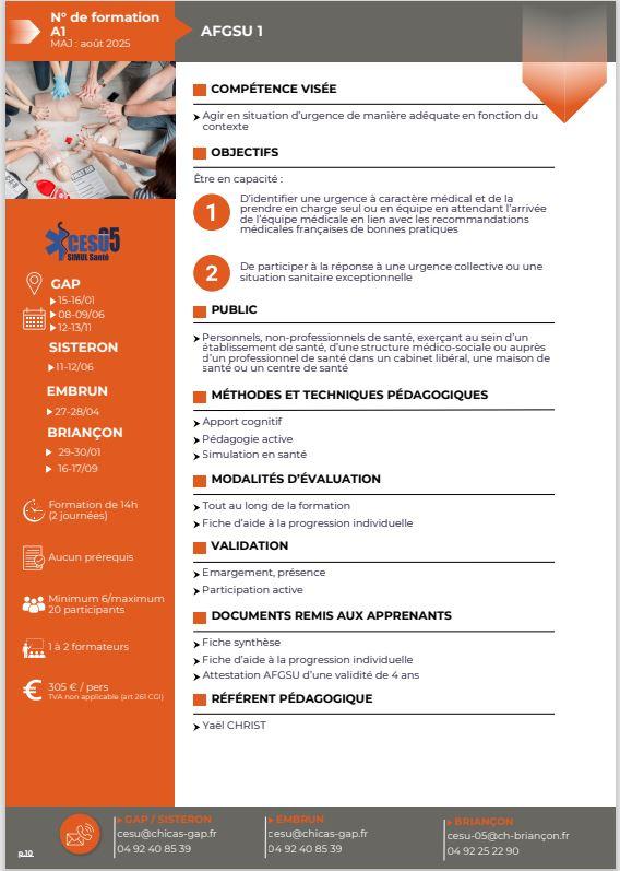 nouvelle session AFGSU