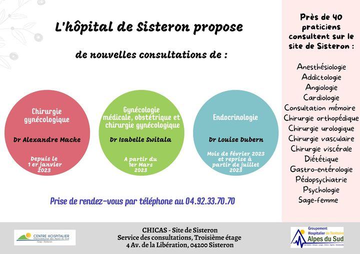 nouvelles consultations hôpital de sisteron 2023