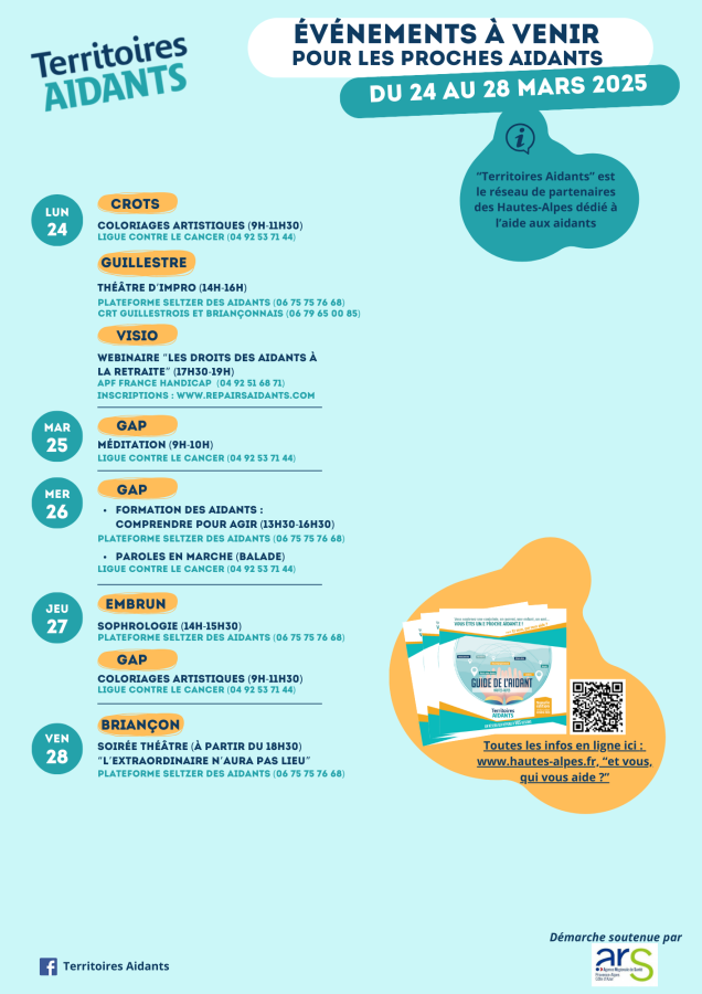 Programme Territoire des aidants du 24 au 28 mars 2025
