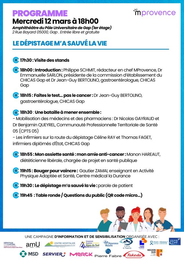 programme campagne d'information grand public et dépistage cancer colorectal hautes alpes